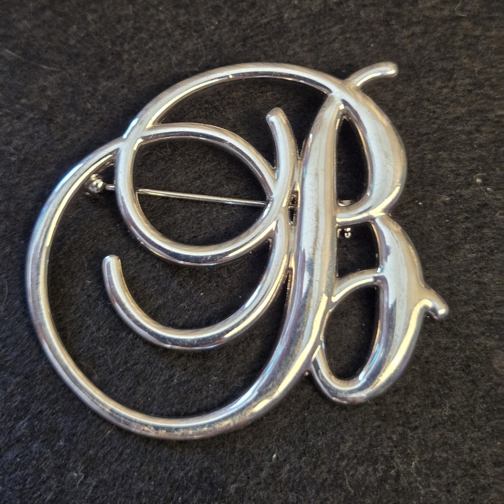 Silver Monogram Brooch B